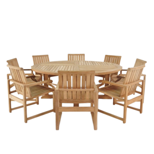 Ensemble table et chaises en teck durable, en promotion, pour salle à manger ou restaurant au style minimaliste moderne. - Product Image 6