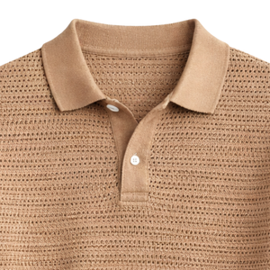 Polo de Punto Texturizado para Hombre, Manga Corta, 100% Algodón, Transpirable, Corte Ajustado, Moda de Verano, Venta al Por Mayor - Product Image 2