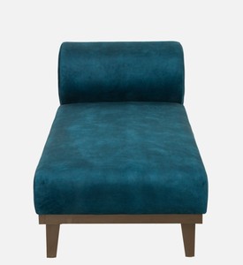 Chaise longue moderne en velours avec pieds coniques, design à dossier ouvert, style mid-century, mobilier de salon, siège confortable pour la sieste - Product Image 4