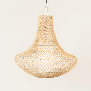 โคมไฟหวายสไตล์ชนบทเป็นมิตรกับสิ่งแวดล้อมกรอบโคมไฟไม้ไผ่ที่ครอบไฟที่แขวนทุกวันสำหรับบ้านโรงแรมวิลล่าร้านค้า - Product Image 5