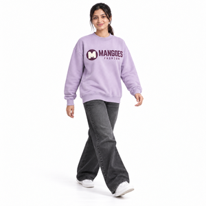 Sudadera de Felpa de Algodón Grueso de Alta Calidad Personalizada para Mujer, Sudadera con Hombros Caídos y Cuello Redondo, Bordada - Product Image 4
