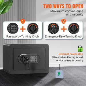 Cassaforte di Sicurezza in Acciaio da Parete da 0,5 Piedi Cubici con Tastierino Digitale e 2 Chiavi, Serrature per Mobili Domestici per Proteggere in Sicurezza Contanti e Oggetti di Valore - Product Image 3