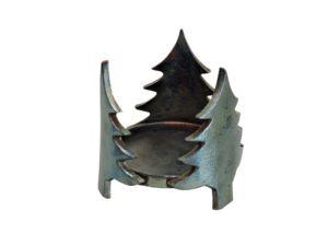 Decorative Aluminum <b>Tree</b> Candle Holder Rustic Holiday Tabletop Centerpiece Festive Winter Decor - Product Image 1