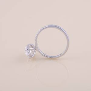 IGI Certified Marquise Cut Diamond Engagement / Wedding <b>Ring</b> <b>with</b> Pavé Band in Solid <b>925</b> Sterling <b>Silver</b> - Product Image 6