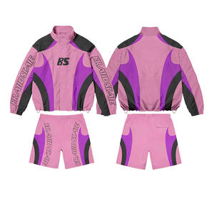 Conjunto Deportivo Personalizado de Alta Calidad, Chaqueta Cortavientos y Pantalones Cortos de Nailon, Traje para Correr, Cortavientos Ligero - Product Image 4