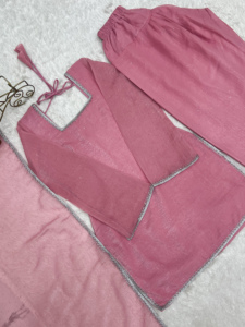 Nuevo Traje Salwar Farshi Especial con Tela de Seda Crujiente, Top con Trabajo Siroski y Conjunto de Dupatta - Reversible, Ropa Casual para Fiestas, Listo para Usar - Product Image 6