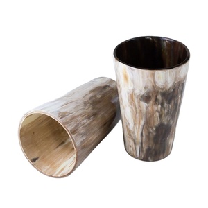 Taza para beber de Oso de Cristal corto de cuerno Natural hecha a mano de diseño antiguo de la mejor calidad para Bar India-Precio de estilo náutico pulido - Product Image 3