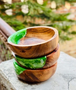 Frutero de madera y resina epoxi de primera calidad, tazón creativo para ensalada, platos decorativos de madera de f s i - Product Image 6