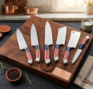 Coffret de 5 couteaux de cuisine ambidextres LEGACY BLADES en acier haute teneur en carbone, durables, tranchants, avec manche en résine durable, pour viande et fruits - Product Image 6