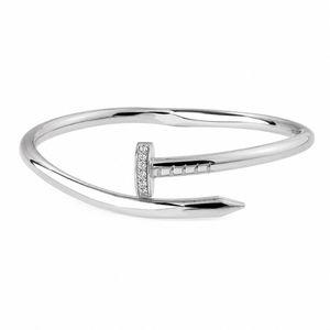 Luxury Stainless Steel Nail Bracelet with Sparkling Rhinestone for Women <b>Wedding</b> Party Jewelry Wholesale - Product Image 6