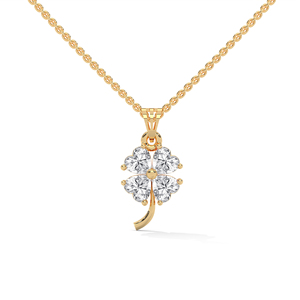 จี้รูปหัวใจใบโคลเวอร์ประดับเพชร - Product Image 1