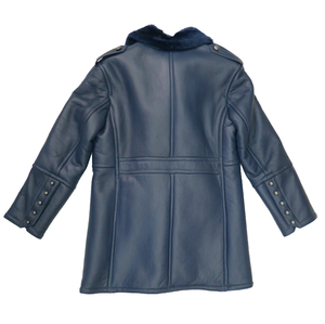 Premium Genuine Leather <b>Shearling</b> Biker <b>Jacket</b> <b>Men</b> Warm Sheepskin Fur Winter Aviator Coat Fashion Outerwear Fit - Product Image 6