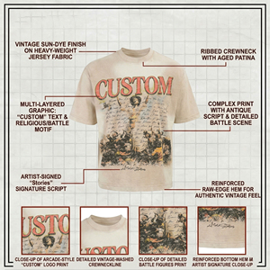 เสื้อยืดพิมพ์ลายวินเทจแบบสั่งทำได้ คอกลม ทรงหลวม ใส่ได้ทั้งชายและหญิง ผ้าฝ้าย 100% แขนสั้น ความยาวปกติ เนื้อผ้าเจอร์ซีย์ระบายอากาศได้ดี - Product Image 6