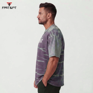 T-shirts pour hommes en coton délavé à l'acide, personnalisables avec logo, de haute qualité, séchage rapide, pour l'été - Product Image 3