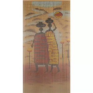 Dreamy Vertical Blinds Bamboo Wood Bohemian Design African Village Blackout Eco-Friendly Screen Printing Wide <b>Blade</b> High Quality - Product Image 1