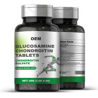 Comprimés de Glucosamine et Chondroïtine Sulfate en Gros, Marque Privée OEM, 500mg/1000mg, 2 Comprimés par Jour pour Adultes
