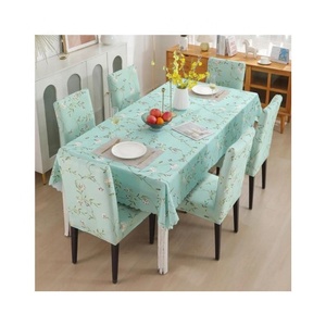 Cubierta de mesa de comedor rectangular de azafrán duradera lujosa de lujo personalizada al por mayor algodón orgánico certificado GOTS con borlas - Product Image 2