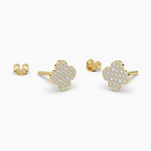 Cleef Design Lab Grown Diamond 14k IGI Certified Brilliant Cut Trendy <b>Stud</b> <b>Earrings</b> Women's Fashion Jewelry Indian Supplier - Product Image 4