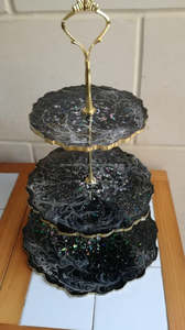 แท่นวางเค้กเรซินทำด้วยมือพร้อมแม่พิมพ์อีพ็อกซี่ขนาดใหญ่และ3ชั้นเหมาะสำหรับงานแต่งงานและงานของหวานที่หรูหรา - Product Image 3