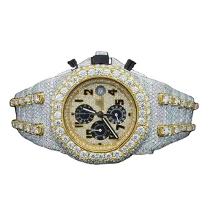 Reloj de lujo de moissanita de acero inoxidable único VVS Lab Diamond resistente al agua Digital para negocios unisex moda cuarzo zafiro - Product Image 3