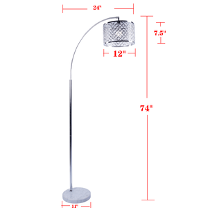 Lampe sur pied élégante en cristal en forme d'arche - Product Image 2
