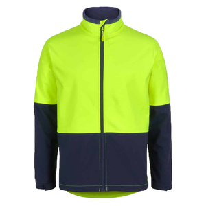 Chaqueta de forro polar color naranja para hombre, con cuello alto, cierre de cremallera, estilo softshell, resistente al viento, estilo ropa de trabajo, para otoño. - Product Image 1