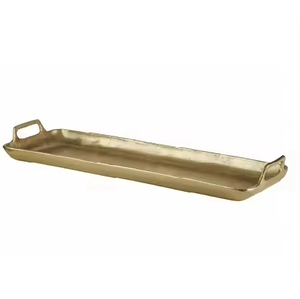 Bandeja Redonda de Metal Dorado con Asa para Uso Doméstico General, Bandeja Decorativa Moderna de Metal para Frutas, Bandeja de Servicio de Metal para el Hogar - Product Image 3