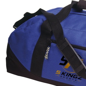 Sac de sport 5 Sports Gym en tissu Oxford à motif bleu à carreaux, 40-55L, résistant à l'eau, fermeture éclair, compartiment intérieur durable - Product Image 4