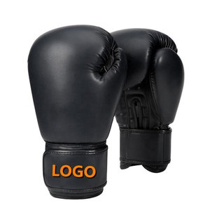 Gants de boxe en cuir blanc, noir et rouge personnalisables avec fermeture Velcro pour l'entraînement des adultes - Product Image 1