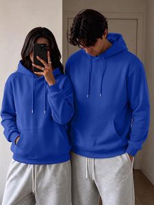 เสื้อฮู้ดดี้แบบสวมหัวสำหรับผู้ชาย ผู้หญิง และทุกเพศ ผ้าฟลีซเนื้อนุ่ม ผสมผ้าฝ้าย ทรงโอเวอร์ไซส์ สไตล์ลำลอง สตรีทแวร์ แขนยาว เป็นมิตรกับสิ่งแวดล้อม - Product Image 3