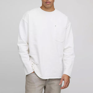 T-shirt en coton blanc à manches courtes pour homme, coupe classique, col rond, tricoté, couleur unie, logo sur le devant, style streetwear, séchage rapide - Product Image 1