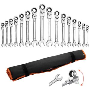 Set di chiavi a cricchetto flessibili da 30 pezzi SAE Metric 72 denti in acciaio CrV, set di chiavi combinate flessibili con anello a bussola da 17mm e 12mm - Product Image 1