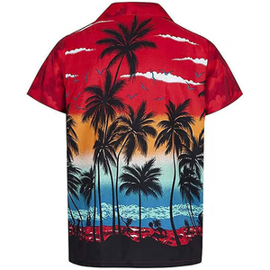 เสื้อฮาวายผู้ชายสั่งทำขายส่ง วินเทจ ชายหาด สบายๆ ผ้าฝ้ายผสมโพลีเอสเตอร์ พิมพ์ลายดิจิทัล ผ้าเรียบ กันยับ แห้งเร็ว ระบายอากาศได้ดี - Product Image 3