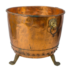 Maceta de Cobre Vintage, Maceta de Metal sin Recubrimiento con Acabado Pátinado para el Hogar, Decoración Tradicional India de Maceta de Cobre - Product Image 4