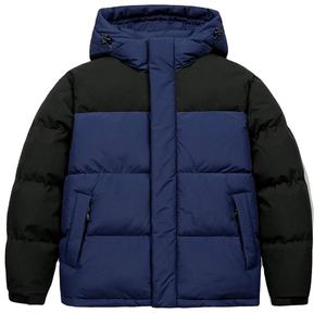 Chaqueta acolchada elástica informal de invierno de poliéster para hombre, Abrigo acolchado con capucha de dos tonos 2026 - Product Image 1