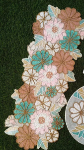 Indian Handmade Beaded <b>Table</b> <b>Runner</b> Embroidered Floral <b>Table</b> Linen Modern Decor for Home Hotel Restaurant - Product Image 5