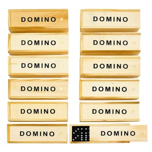 Jeu de dominos en bois avec logo personnalisé, tuiles noires classiques, boîte en bois coulissante, vente en gros, jeu de société éducatif pour la famille, jouet de dominos - Product Image 6