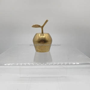 Prensapapeles de Manzana de Latón Dorado, Decoración Moderna para Escritorio, Adorno de Mesa para Decoración del Hogar y Oficina - Product Image 3