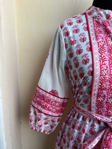 Vestido Maxi Informal Étnico de Algodón, Estampado Floral de Colores Mezclados, con Cinturón y Manga Larga para Mujer, Regalo para Ella, Gran Venta 2026 - Product Image 3