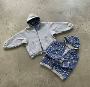 เสื้อผ้าแฟชั่นสตรีทแวร์แบบซิป 2 in 1 ผลิตตามสั่ง (OEM) ผ้าฟลานเนลแบบกลับด้านได้ คอลเลคชั่นฤดูใบไม้ร่วง ซิปหนา ทนทานต่อการยับ 100% ผ้าฝ้าย - Product Image 1