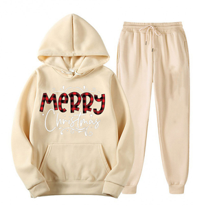 Tenues de Noël unisexes, pantalon de jogging à manches longues, ensembles de survêtements pour fêtes avec poches, fonctionnalité maternité, survêtement deux pièces d'hiver - Product Image 2