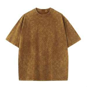 เสื้อยืดออกกำลังกายโอเวอร์ไซส์ ผ้าฝ้าย 100% เป็นมิตรกับสิ่งแวดล้อม แฟชั่นลายเรียบ สไตล์สตรีทแวร์ สำหรับผู้ชาย น้ำหนัก 210 กรัม ขายส่ง - Product Image 1