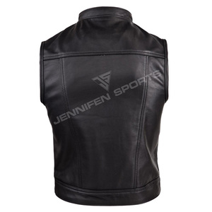 Chaleco de Motocicleta de Cuero Vacuno Genuino, Corto, Transpirable, para Hombre, Estilo Casual, de Alta Calidad, Hecho a Medida, en Oferta - Product Image 3