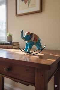 Best Selling Iron Rocking <b>Elephant</b> Styling Piece for Suitable Reception Desk Study Shelf <b>Decoration</b> & Professional Visual Appeal - Product Image 2