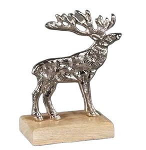 ชุดประติมากรรมกวางโลหะสีทองหรูหรา พร้อมฐานไม้ สำหรับตกแต่งโต๊ะทำงาน บ้าน โรงแรม งานเทศกาลคริสต์มาส - Product Image 2
