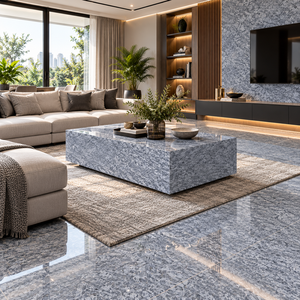 Dalle de granit poli bleu lavande de luxe pour intérieurs résidentiels haut de gamme, cuisine, salle de bain, salon, bureau, réception - Product Image 1