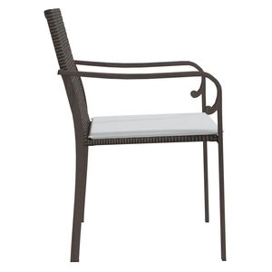 Ensemble de 2 chaises de jardin en rotin PE brun durables, design standard - Product Image 5