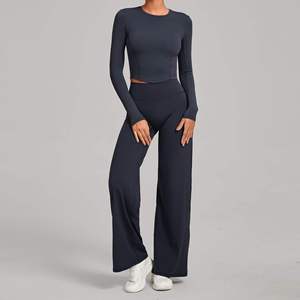 High Quality Custom Women's <b>Winter</b> Casual High Waist Leggings Spandex Quick Dry Breathable Gym Workout Yoga Fitness Set - Product Image 2