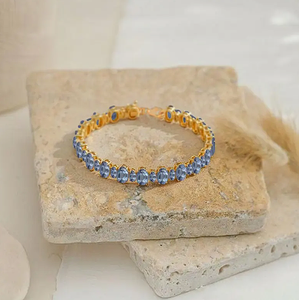 Pulsera de tenis de alejandrita con corte ovalado en plata de ley o chapado en oro, pulsera de alejandrita hecha a mano, joyería fina para mujer - Product Image 2