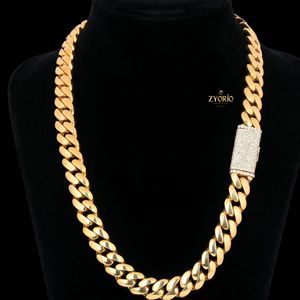 18K Gold Cuban Link <b>Necklace</b> Diamond Clasp Luxury <b>Statement</b> Chain <b>Necklace</b> Premium Fine Jewelry - Product Image 2